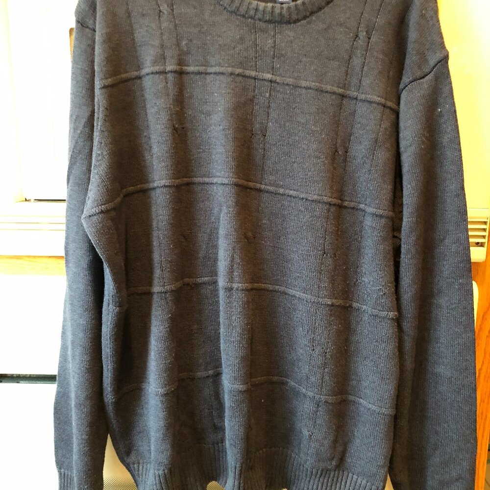 Saddlebred Men's Pullover Knit Sweater Crew Neck Big & Tall XLT Dark Blue
